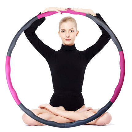 0.7kg 6-Section Fitness Removable Sponge Foam Fitness Circle for Adult(Magenta)-garmade.com