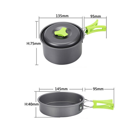 Aotu AT6385 Outdoor Camping Tableware Pots Cookwear Set for 1-2 Person(Orange)-garmade.com