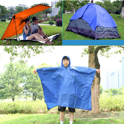 3 in 1 Aotu AT6927 Multifunctional Outdoor Camp Riding Raincoat Picnic Blanket, Size: 217x143cm(Blue)-garmade.com