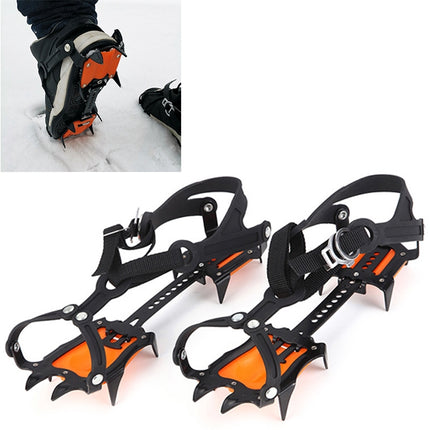 Aotu AT8701 One Pair 10 Teeth Anti-Slip Ice Gripper Snow Climbing Shoes Covers(Orange)-garmade.com