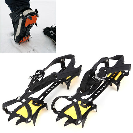 Aotu AT8701 One Pair 10 Teeth Anti-Slip Ice Gripper Snow Climbing Shoes Covers(Yellow)-garmade.com
