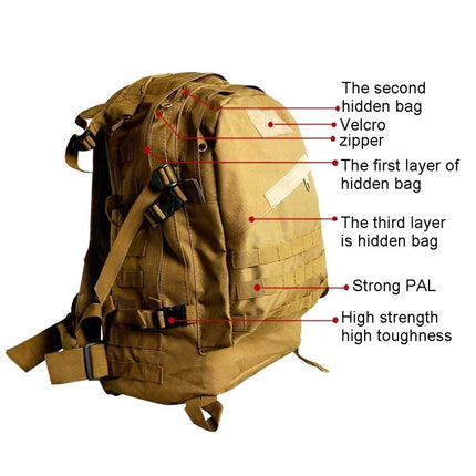 INDEPMAN DL-B001 Fashion Camouflage Style Men Oxford Cloth Backpack Shoulders Bag 40L Outdoors Hiking Camping Travelling Bag 3D Package with Expanded MOLLE & Magic Sticker & Adjustable Shoulder Strap, Size: 51 x 42 x 22 cm-garmade.com