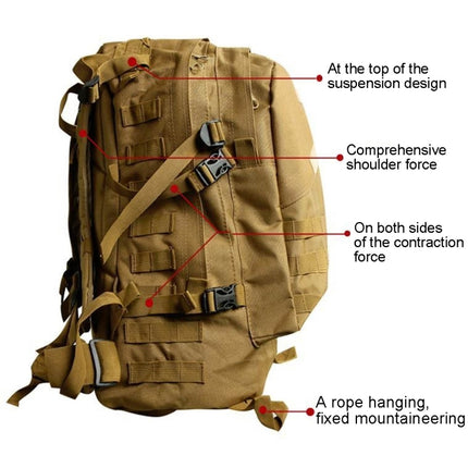 INDEPMAN DL-B001 Fashion Camouflage Style Men Oxford Cloth Backpack Shoulders Bag 40L Outdoors Hiking Camping Travelling Bag 3D Package with Expanded MOLLE & Magic Sticker & Adjustable Shoulder Strap, Size: 51 x 42 x 22 cm(Black)-garmade.com