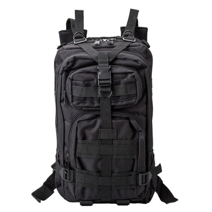INDEPMAN DL-B002A Fashion Camouflage Style Men Oxford Cloth Backpack Shoulders Bag 25L Outdoors Hiking Camping Travelling Bag 3P Package with Expanded MOLLE & IND Shoulder Pad & Adjustable Shoulder Strap, Size: 43 x 26 x 23 cm(Black)-garmade.com