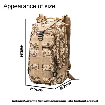 INDEPMAN DL-B002A Fashion Camouflage Style Men Oxford Cloth Backpack Shoulders Bag 25L Outdoors Hiking Camping Travelling Bag 3P Package with Expanded MOLLE & IND Shoulder Pad & Adjustable Shoulder Strap, Size: 43 x 26 x 23 cm(Black)-garmade.com