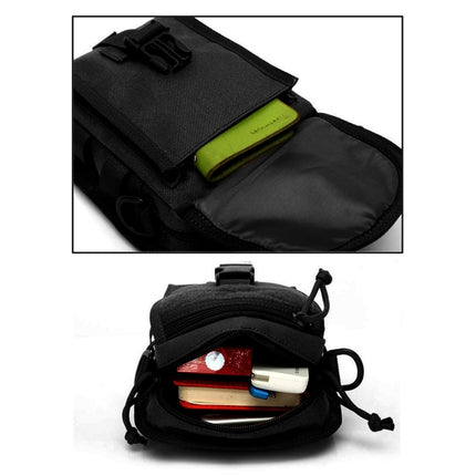 INDEPMAN DL-B020 Fashion Army Style Oxford Cloth Package Crossbody Bag Shoulder Sling Bag Hand Bag Messenger Bag, Size: 17 x 15 x 8 cm(Black)-garmade.com