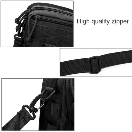 INDEPMAN DL-B020 Fashion Army Style Oxford Cloth Package Crossbody Bag Shoulder Sling Bag Hand Bag Messenger Bag, Size: 17 x 15 x 8 cm(Black)-garmade.com