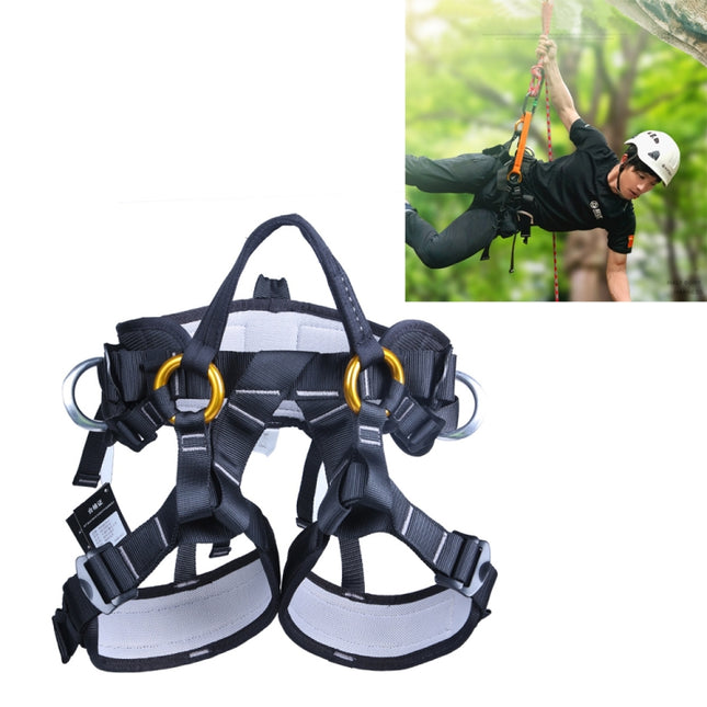 XINDA XDA9519 Outdoor Polyester High-strength Wire Downhill Seat Belt for Climbing Trees(Black)-garmade.com