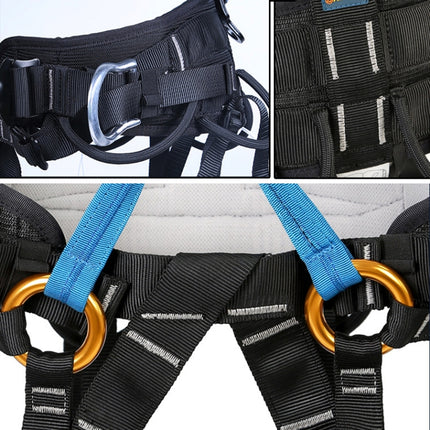 XINDA XDA9519 Outdoor Polyester High-strength Wire Downhill Seat Belt for Climbing Trees(Black)-garmade.com