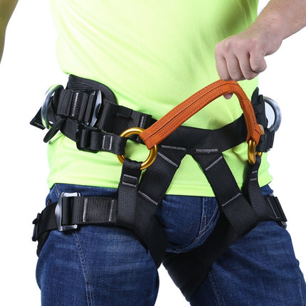 XINDA XDA9519 Outdoor Polyester High-strength Wire Downhill Seat Belt for Climbing Trees(Black)-garmade.com