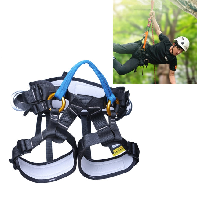 XINDA XDA9519 Outdoor Polyester High-strength Wire Downhill Seat Belt for Climbing Trees(Blue)-garmade.com
