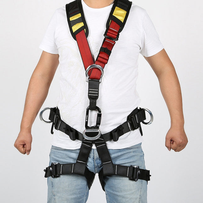 XINDA XDA9516 Outdoor Rock Climbing Polyester High-strength Wire Adjustable Downhill Whole Body Safety Belt-garmade.com