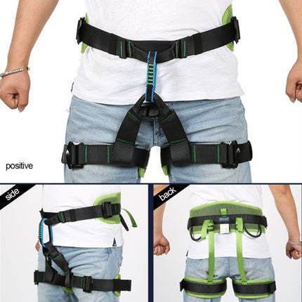 XINDA XDA9516 Outdoor Rock Climbing Polyester High-strength Wire Adjustable Downhill Whole Body Safety Belt(Black)-garmade.com