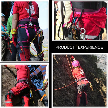 XINDA XDA9516 Outdoor Rock Climbing Polyester High-strength Wire Adjustable Downhill Whole Body Safety Belt(Black)-garmade.com