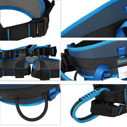 XINDA XDA9516 Outdoor Rock Climbing Polyester High-strength Wire Adjustable Downhill Whole Body Safety Belt(Green)-garmade.com