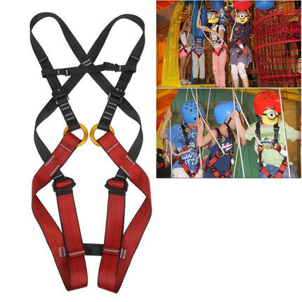 XINDA XDA9516 Outdoor Rock Climbing Polyester High-strength Wire Adjustable Downhill Whole Body Safety Belt Children Size: S-garmade.com