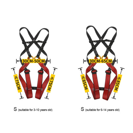 XINDA XDA9516 Outdoor Rock Climbing Polyester High-strength Wire Adjustable Downhill Whole Body Safety Belt Children Size: L-garmade.com