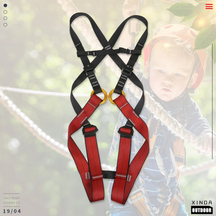 XINDA XDA9516 Outdoor Rock Climbing Polyester High-strength Wire Adjustable Downhill Whole Body Safety Belt Children Size: S-garmade.com