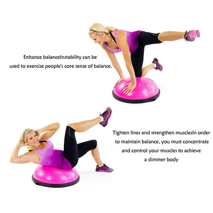 Explosion-proof Yoga Ball Sport Fitness Ball Balance Ball with Massage Point, Diameter: 60cm(Pink)-garmade.com