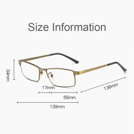 Dual-purpose Photochromic Presbyopic Glasses, +1.50D(Gold)-garmade.com