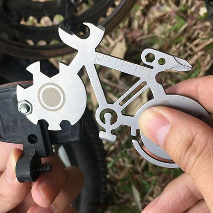 Bicycle Shape Portable Outdoor Survival Multi-function Tool Stainless Steel Card Knife-garmade.com
