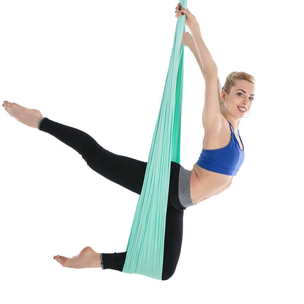 Household Handstand Elastic Stretching Rope Aerial Yoga Hammock Set(Green Light)-garmade.com