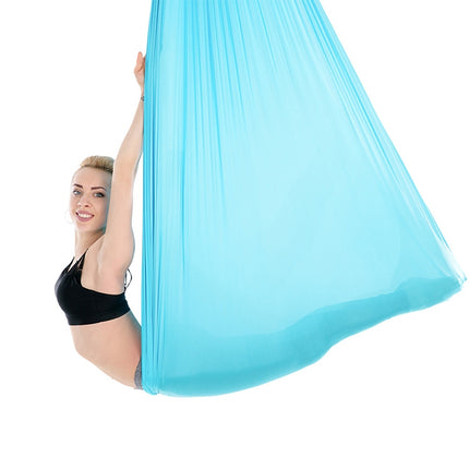Household Handstand Elastic Stretching Rope Aerial Yoga Hammock Set(Lake Blue)-garmade.com