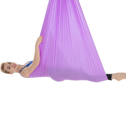 Household Handstand Elastic Stretching Rope Aerial Yoga Hammock Set(Light Purple)-garmade.com