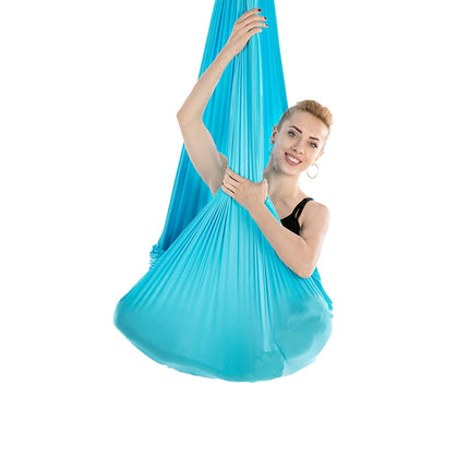 Household Handstand Elastic Stretching Rope Aerial Yoga Hammock Set(Sky Blue)-garmade.com