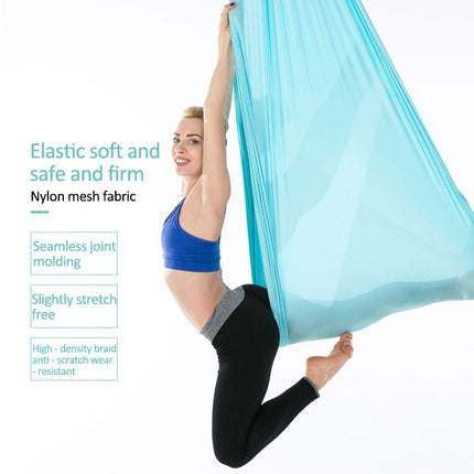 Household Handstand Elastic Stretching Rope Aerial Yoga Hammock Set(White)-garmade.com