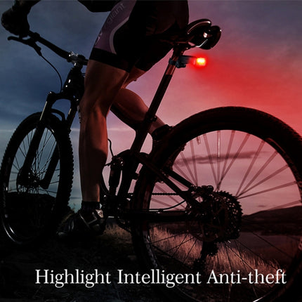 IP65 Waterproof USB Rechargeable Smart COB LED Alarm Bicycle Rear Light Taillight with Remote Control, Control Distance: 1-100m-garmade.com