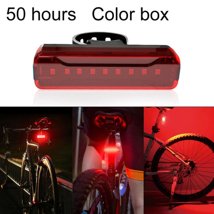 A02 Bicycle Taillight Bicycle Riding Motorcycle Electric Car LED Mountain Bike USB Charging Safety Warning Light (50 Hours, Color Box)-garmade.com