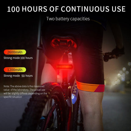 A02 Bicycle Taillight Bicycle Riding Motorcycle Electric Car LED Mountain Bike USB Charging Safety Warning Light (100 Hours, Plastic Bag)-garmade.com