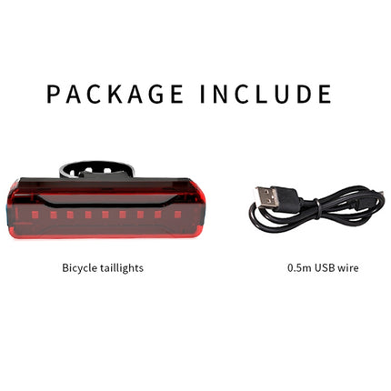 A02 Bicycle Taillight Bicycle Riding Motorcycle Electric Car LED Mountain Bike USB Charging Safety Warning Light (6 Hours, Color Box)-garmade.com