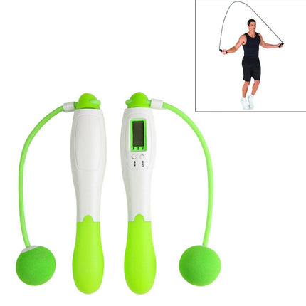 Digital Professional Counting Jump Rope Sports Ball Counter Skipping Rope (Green)-garmade.com