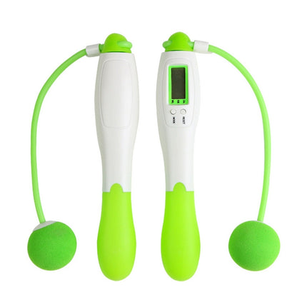 Digital Professional Counting Jump Rope Sports Ball Counter Skipping Rope (Green)-garmade.com