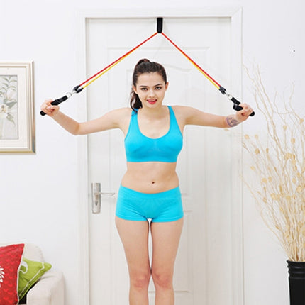 Portable Latex Chest Expander Pull Rope Crossfit Muscle Training Resistance Cable Rope Trainer Set Fitness Resistance Bands, Rope Length: 1m, Random Color Delivery-garmade.com