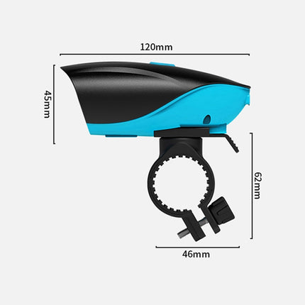 USB Charging Bike LED Riding Light, Charging 3 Hours with Horn(Blue)-garmade.com
