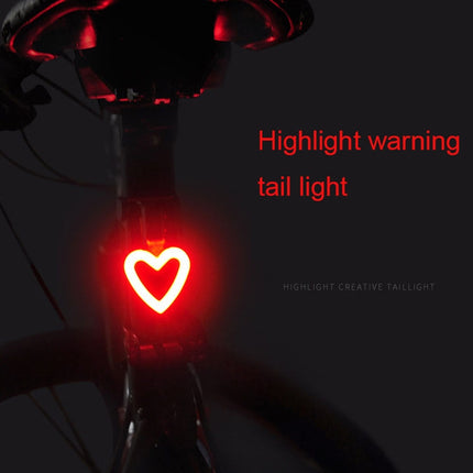 USB Charging Red Blue Color Riding Light Rear Lamp Safety Warning Light (Cancer Style)-garmade.com