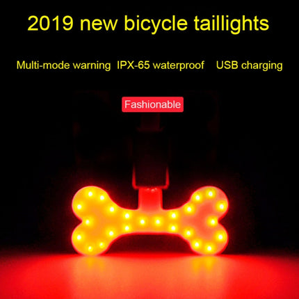 USB Charging Red Blue Color Riding Light Rear Lamp Safety Warning Light (Libra Style)-garmade.com