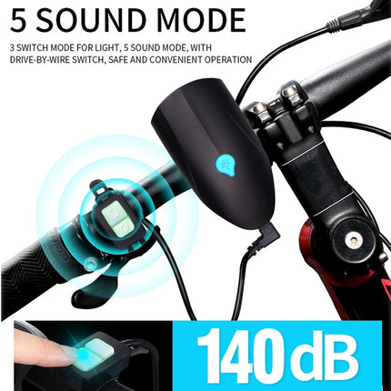 USB Charging Bike LED Riding Light, Charging 6 Hours with Horn & Line Control (Blue)-garmade.com