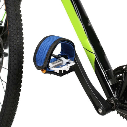 2 PCS Bicycle Pedals Bands Feet Set With Anti-slip Straps Beam Foot(Blue)-garmade.com