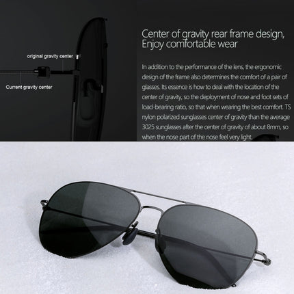 Original Xiaomi Mijia TS Computer Glasses Polarized UV Lens Sunglasses, 304H Stainless Steel Gravity Rear Frame(Black)-garmade.com
