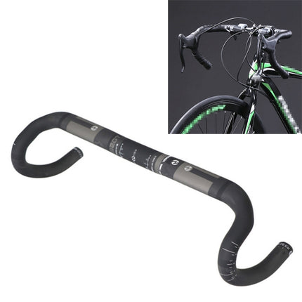 TOSEEK Full Carbon Fiber Road Bike Bent Handlebar Groove Outside Line Handle, Size: 400mm (UD Black)-garmade.com