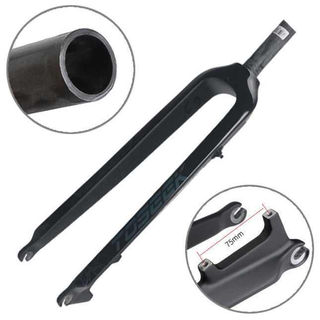 TOSEEK Ultra Light 26 Inch 385mm Mountain Bike Full Carbon Front Fork Straight Tube Disc Brake(Black)-garmade.com