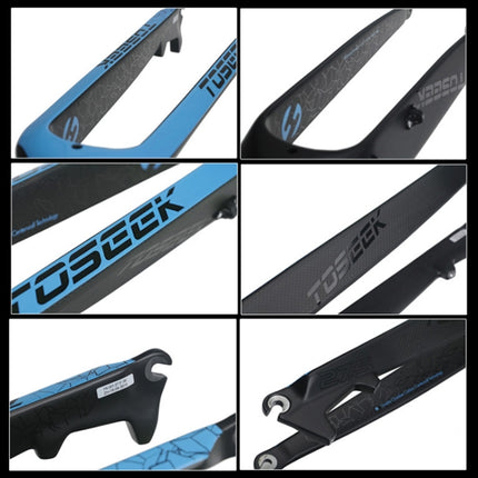 TOSEEK Ultra Light 26 Inch 385mm Mountain Bike Full Carbon Front Fork Straight Tube Disc Brake(Blue)-garmade.com