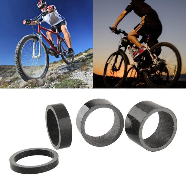 Bicycle Front Fork Headset Carbon Fiber Gasket Stem Wrist Backing Ring 3K Carbon Fiber 5 / 10 / 15 / 20mm-garmade.com