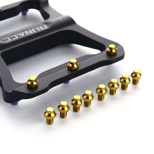 8 PCS / Set Titanium Alloy Bicycle Pedal Anti-slip Screw M4(Gold)-garmade.com