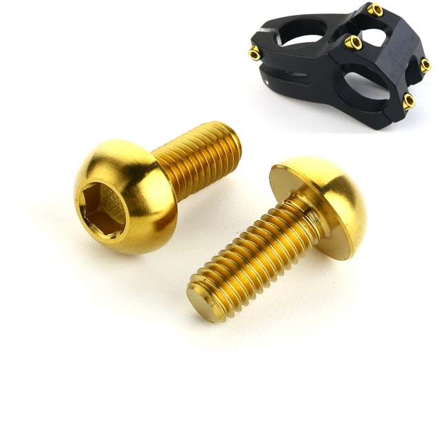 2 PCS Bicycle Accessories Titanium Bottle Cage Screw M5 12mm(Gold)-garmade.com