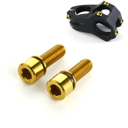 2 PCS Bicycle Accessories Titanium Bottle Cage Screw M5 15mm(Gold)-garmade.com